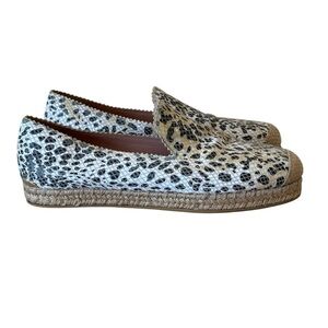 Stuart Weitzman Catalan espadrille flats withsnakeskin print and jute trim 7.5